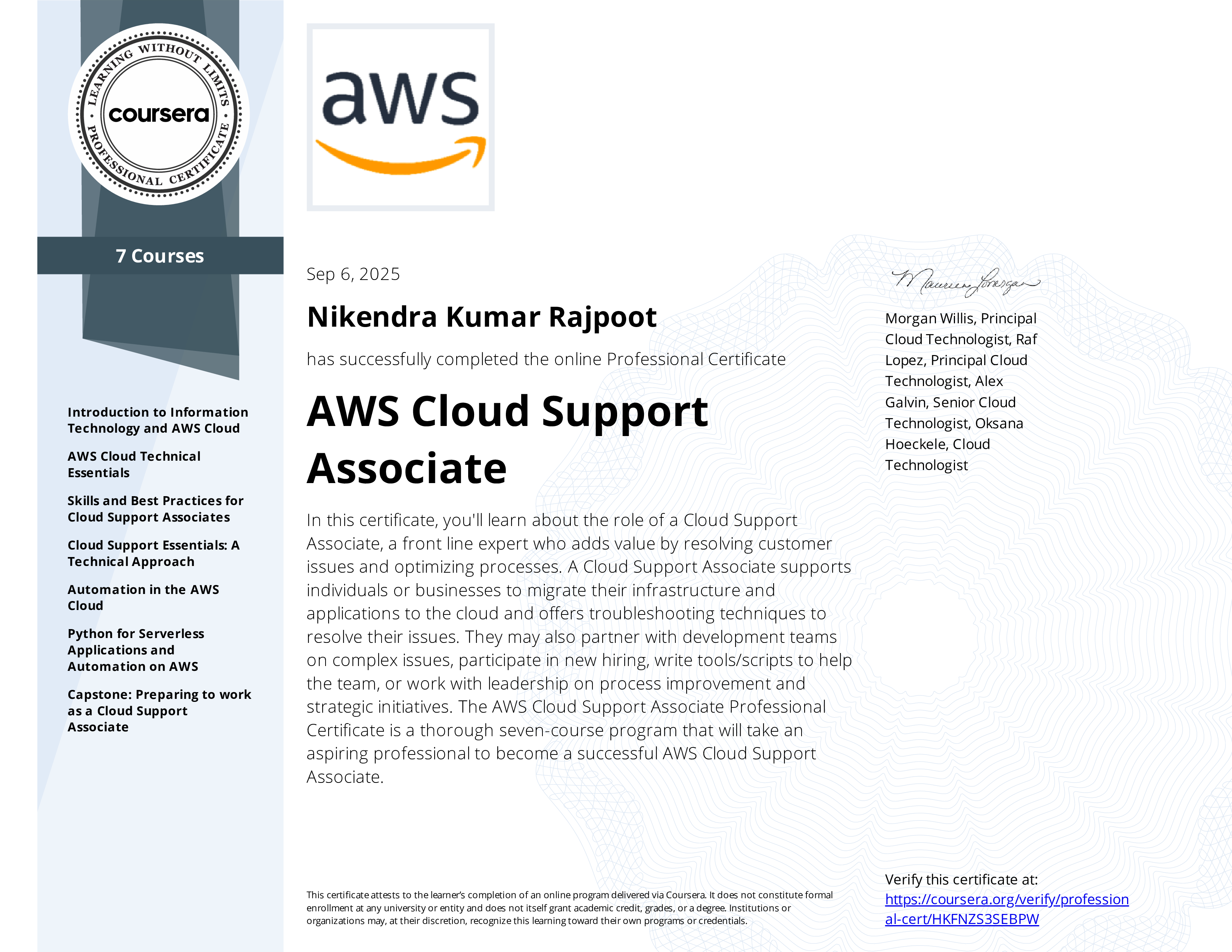 AWS Cloud Support Associate